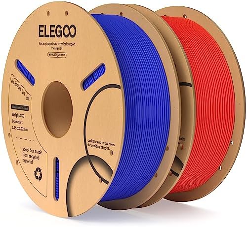ELEGOO PLA Filament 1.75mm Black 1KG,3D Printer Filament Dimensional Accuracy +/- 0.02mm,1kg Cardboard Spool(2.2lbs) 3D Printing Filament Fits for Most FDM 3D Printers