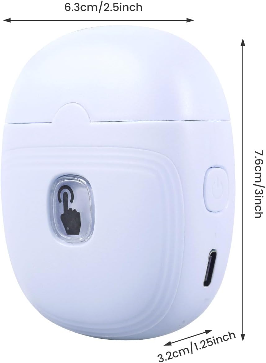 Electric Automatic Nail Clipper Automatic Fingernail Cutter with Nail Scraps Storage 300mAh USB Rechargeable Safety Fingernail Trimmer with LED Light Electric Fingernail Cutter Nail Scissors for Baby Kids Adult (White)