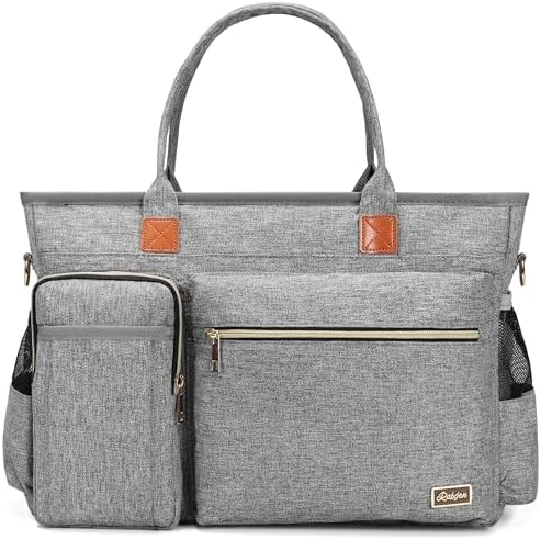 Laptop Tote Bag, Middle Size Computer Messenger Teacher Bag with 15.6'' Padded Laptop Sleeve - PuriLite