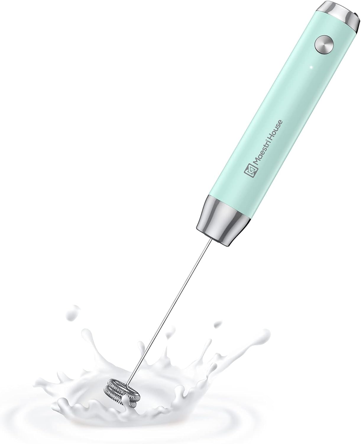 Maestri House Rechargeable Milk Frother, Handheld Electric Foam Maker Waterproof Detachable Stainless Steel Whisk Drink Mixer Foamer for Lattes, Cappuccino, No Stand (Black)，LunaFro NS