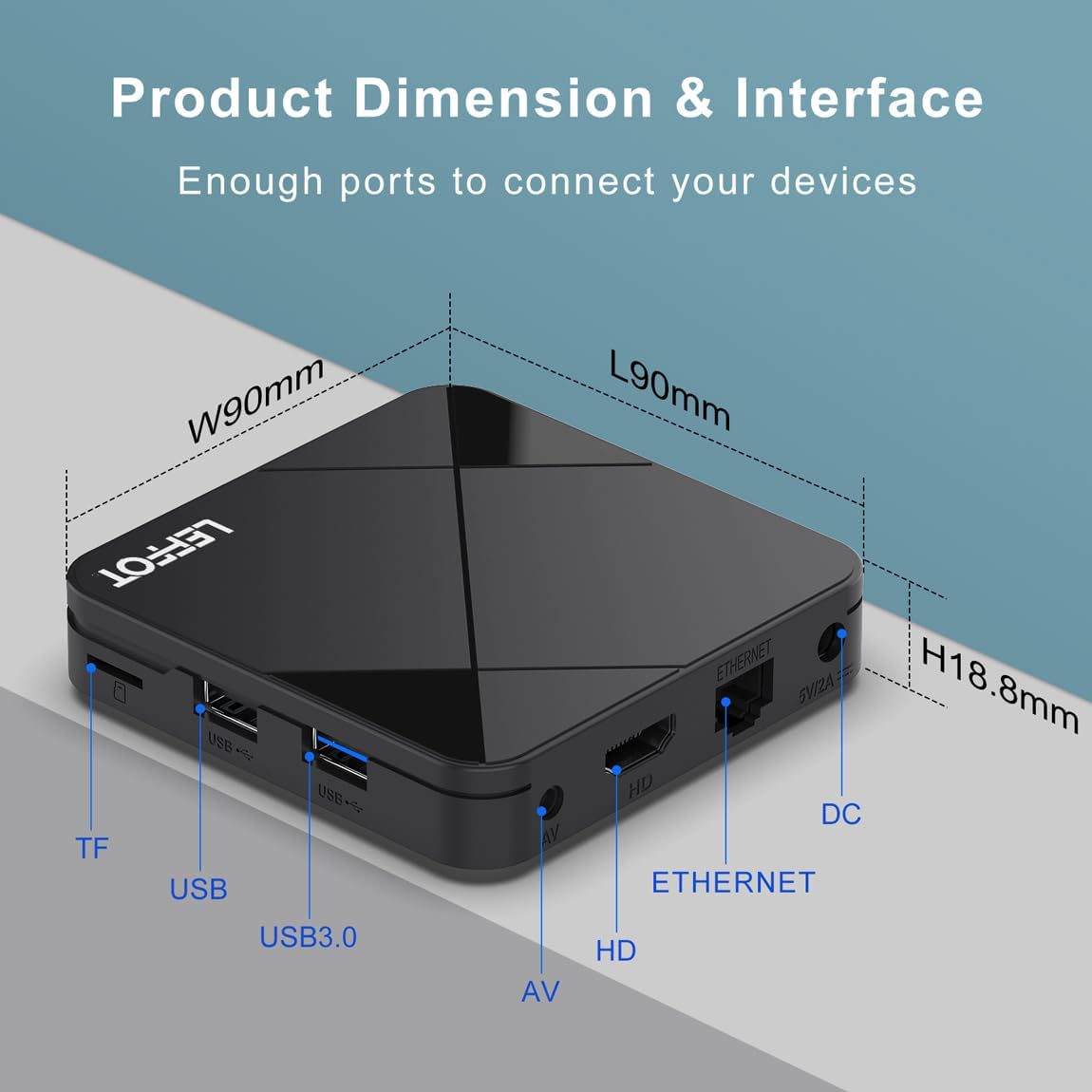 LEFFOT Android TV Box 14, 2025Smart 4K UHD Steaming Devices for TV,2GB RAM + 16GB ROM,Home Smat TV Box,with HDR10,2.4G&5G WiFi 6,BT 5.0 RK3518