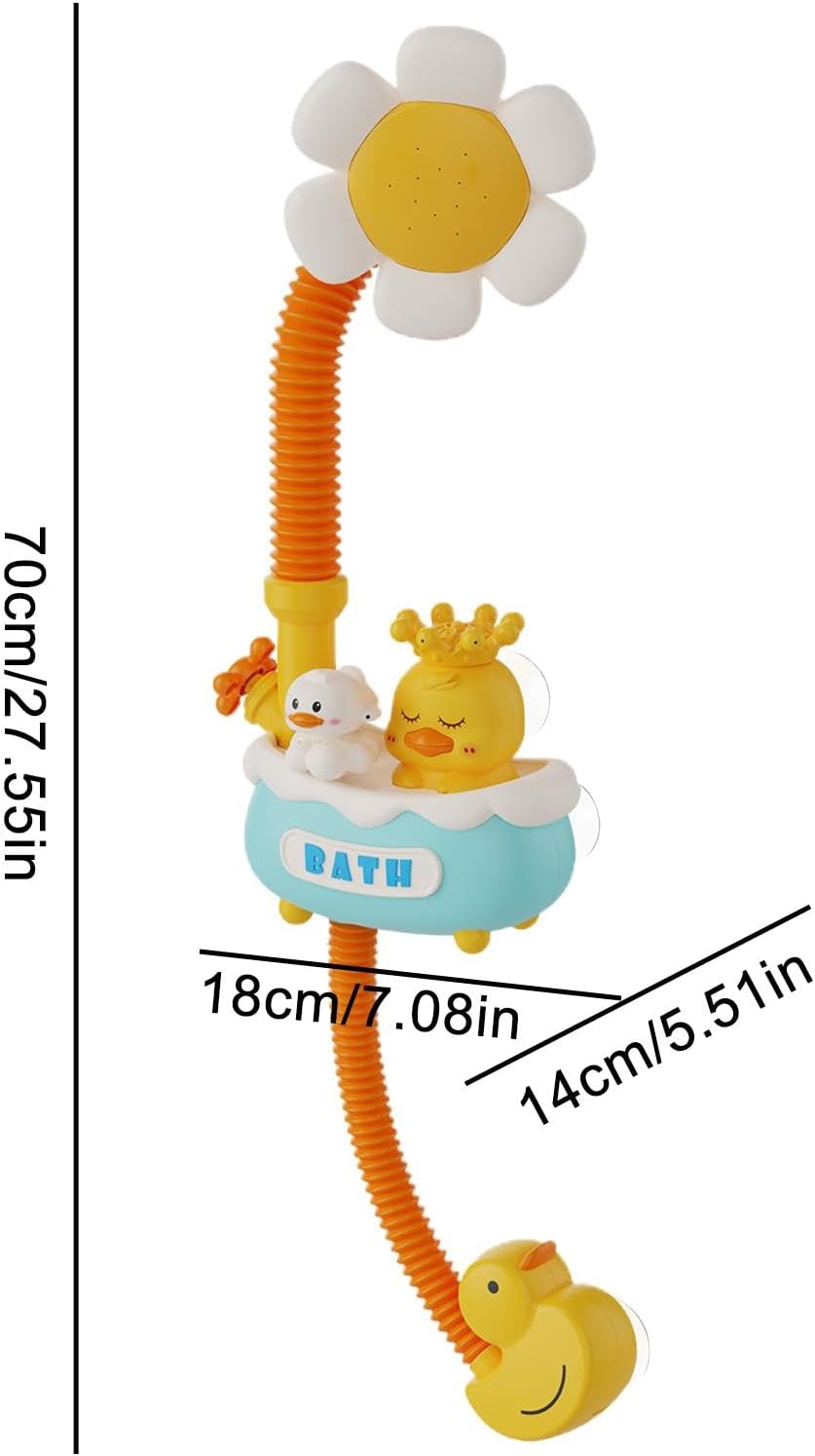 Babies Bath Shower Head Sprayer,Flexible Kids Shower Head Bathtub Shower Head | Sunflower Bath Shower Head Babies Bath Accessories for Boys Girls
