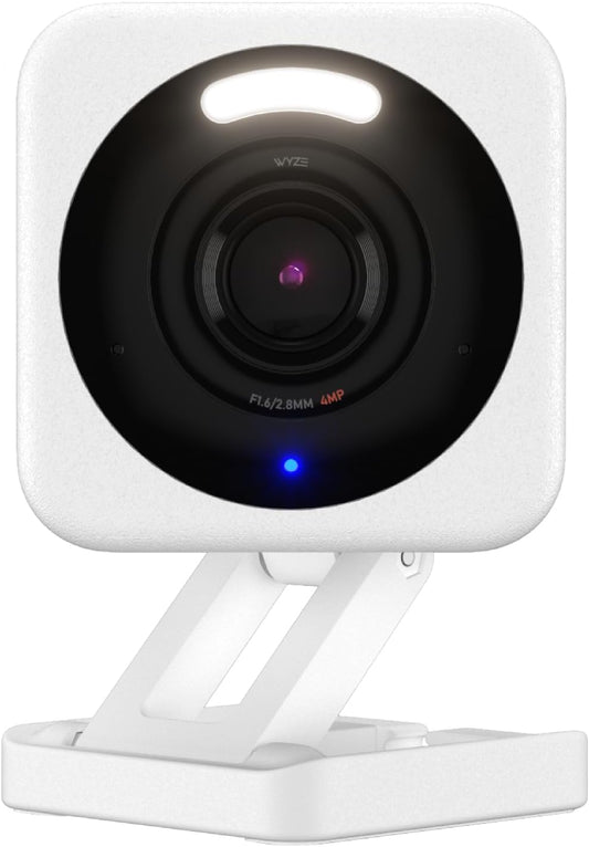 WYZE Cam v4, 2.5K HD WiFi Smart Home Security Camera, Indoor/Outdoor, Pet/Baby Monitor, Motion Activated Spotlight/Siren, Color Night Vision, 2-Way Audio, Works with Alexa & Google, Wired, Black - PuriLite