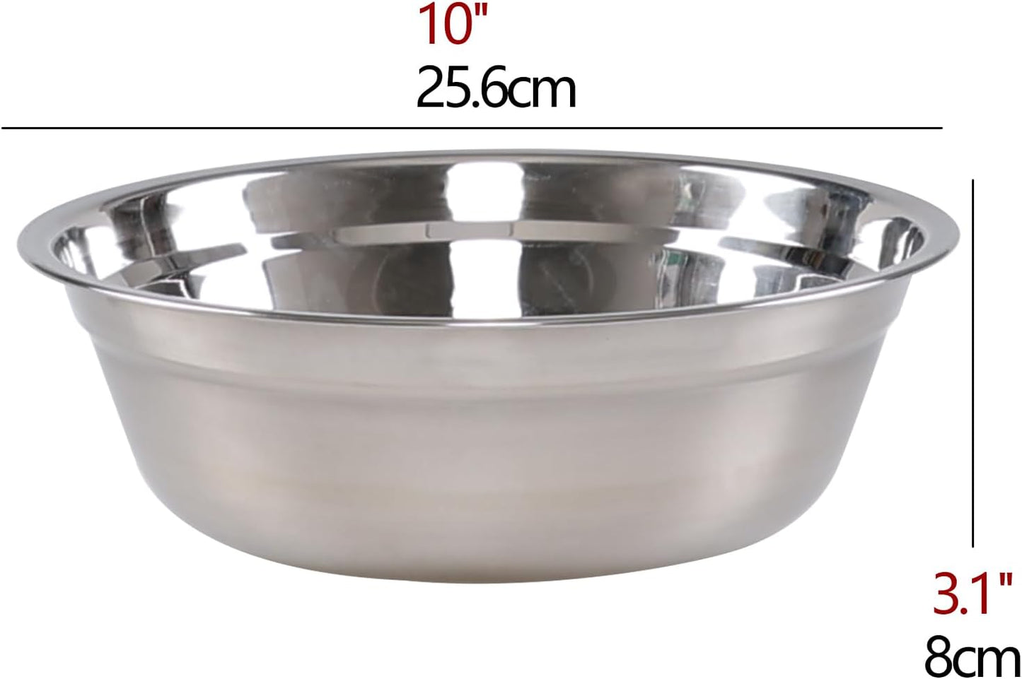 Tyminin Set of 4 Stainless Steel Serving Bowls, Metal Prep Mixing Bowls for Kitchen
