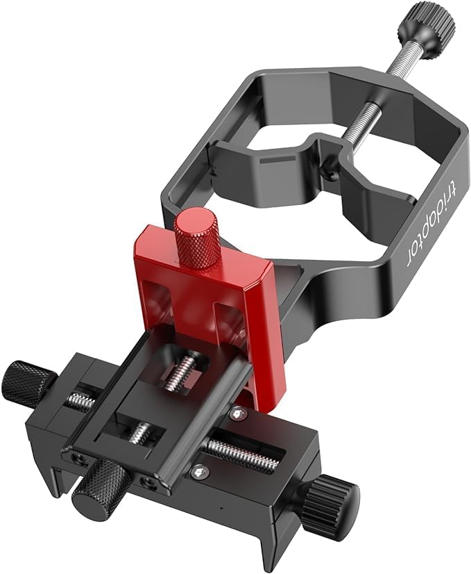tridaptor - Universal Phone Scope Digiscoping Adapter|High-Precision XYZ Metal Telescope Mount 3-Axis Smartphone Holder for Spotting Scope Monocular Binos|Fits All Cell Phone Camera/Max 2.4" Eyepiece