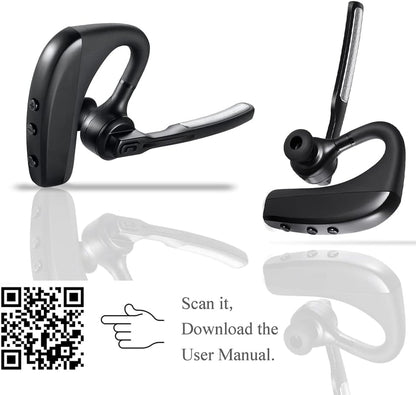 Bluetooth Headset Wireless Headphones, Bluetooth Ear Hanging Earpiece with Mic Mute Switch, Handsfree Earphone Business Trucker Driving Compatible for iPhone Cellphone