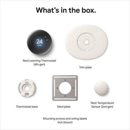 Google Nest Learning Thermostat (4th Gen) with Nest Temperature Sensor (2nd Gen) - Energy Saving Smart Thermostat with Adaptive Eco - Works with Alexa and Google Home App - Polished Obsidian