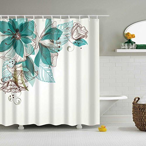 Mantto Canadian Smoky Mountain Cliff Outdoor Idyllic Photo Art Shower Curtain, National Parks Home Decor Curtain, Waterproof Polyester Fabric Bathroom Shower Curtain with Hooks 72" x 72"
