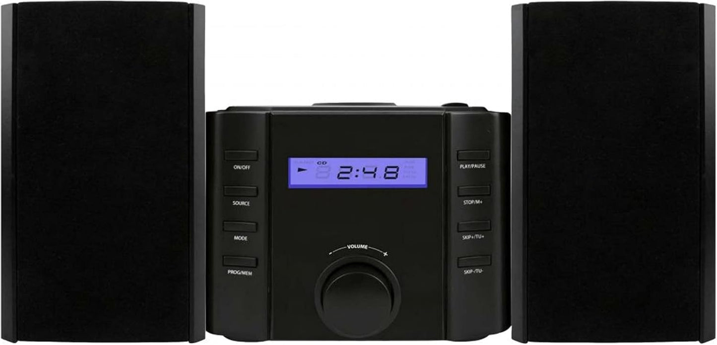 Sylvania SRCD804BT CD Microsystem with Radio & Bluetooth, Black