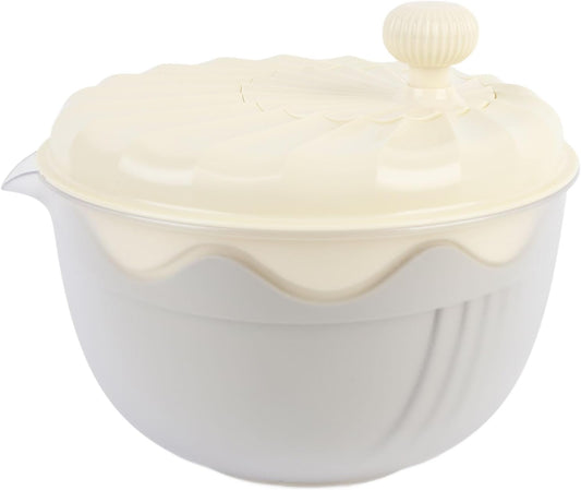 Yosoo Salad Spinner Efficient Multifunctional Vegetable Washer and Salad Chopper for Home Kitchen (Beige)