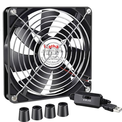 Wathai High Airflow Router Cooling Fan for Computer Cooler TV Small Box DC 5V USB Power 120mm 240mm Fan with Multi Speed Controller