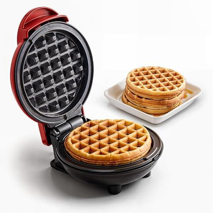 Elite Gourmet EWM015M Electric Nonstick Mini Waffle Maker, Belgian Waffles, Compact Design, Hash Browns, Keto, Snacks, Sandwich, Eggs, Easy to Clean, Mint