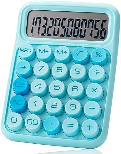 Mr. Pen- Mechanical Switch Calculator, 12 Digits, Large LCD Display, Orange With Big Buttons, Desktop, Cute and Aesthetic Design