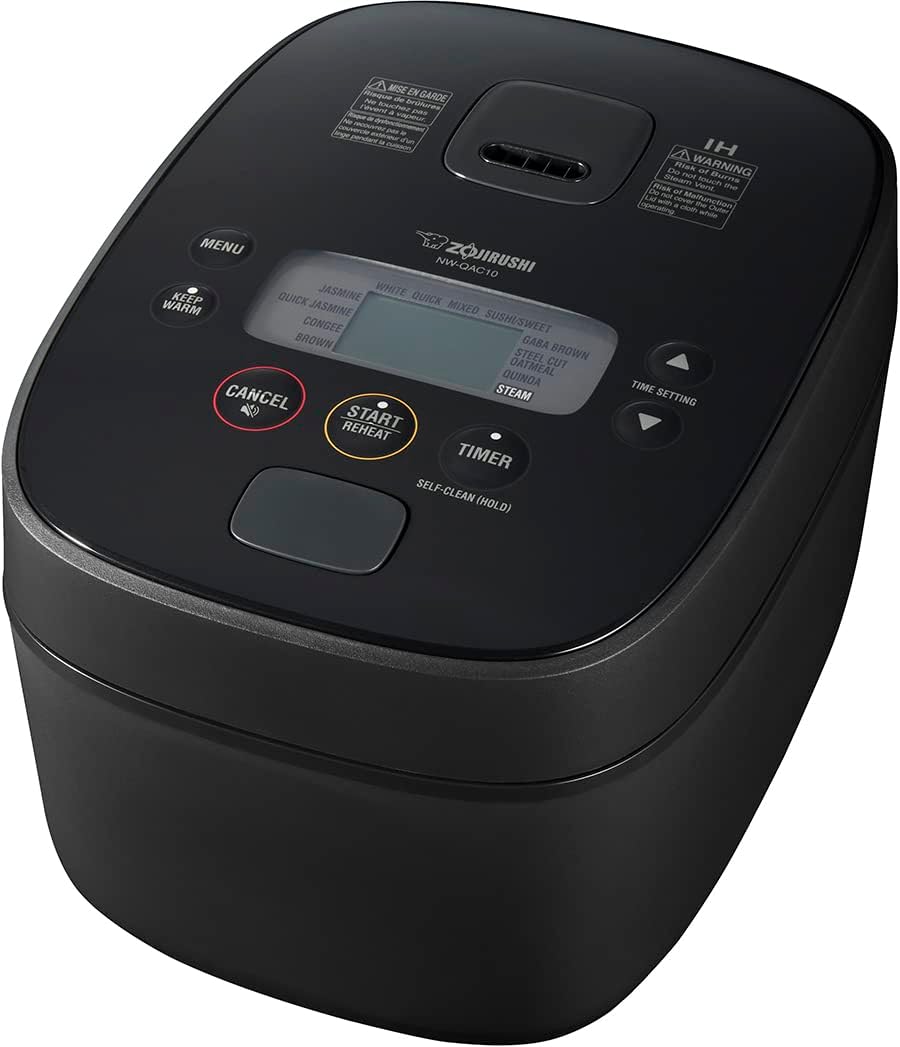 Zojirushi NW-QAC10 Induction Cooker and Warmer, 5.5 Cup Capacity | 5.5-Cup Ih Rice Cooker, Spherical Double-Nonstick Pan, Multi-Menu, Quinoa, Oatmeal, Steam Tray, Spatula, Measuring Cup