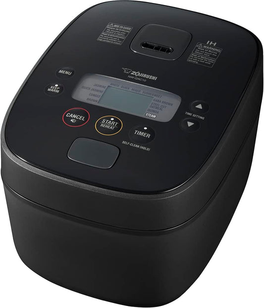 Zojirushi NW-QAC10 Induction Cooker and Warmer, 5.5 Cup Capacity | 5.5-Cup Ih Rice Cooker, Spherical Double-Nonstick Pan, Multi-Menu, Quinoa, Oatmeal, Steam Tray, Spatula, Measuring Cup