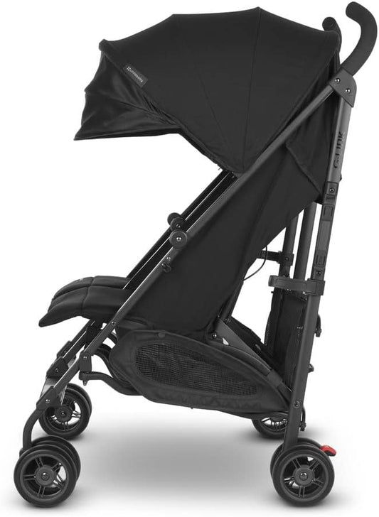 UPPAbaby G-Link V2 Double Umbrella Stroller/Lightweight Design/One-Step Fold + Recline/XL Basket + Canopy/Cup Holder Included/Jake (Black/Carbon Frame) - PuriLite