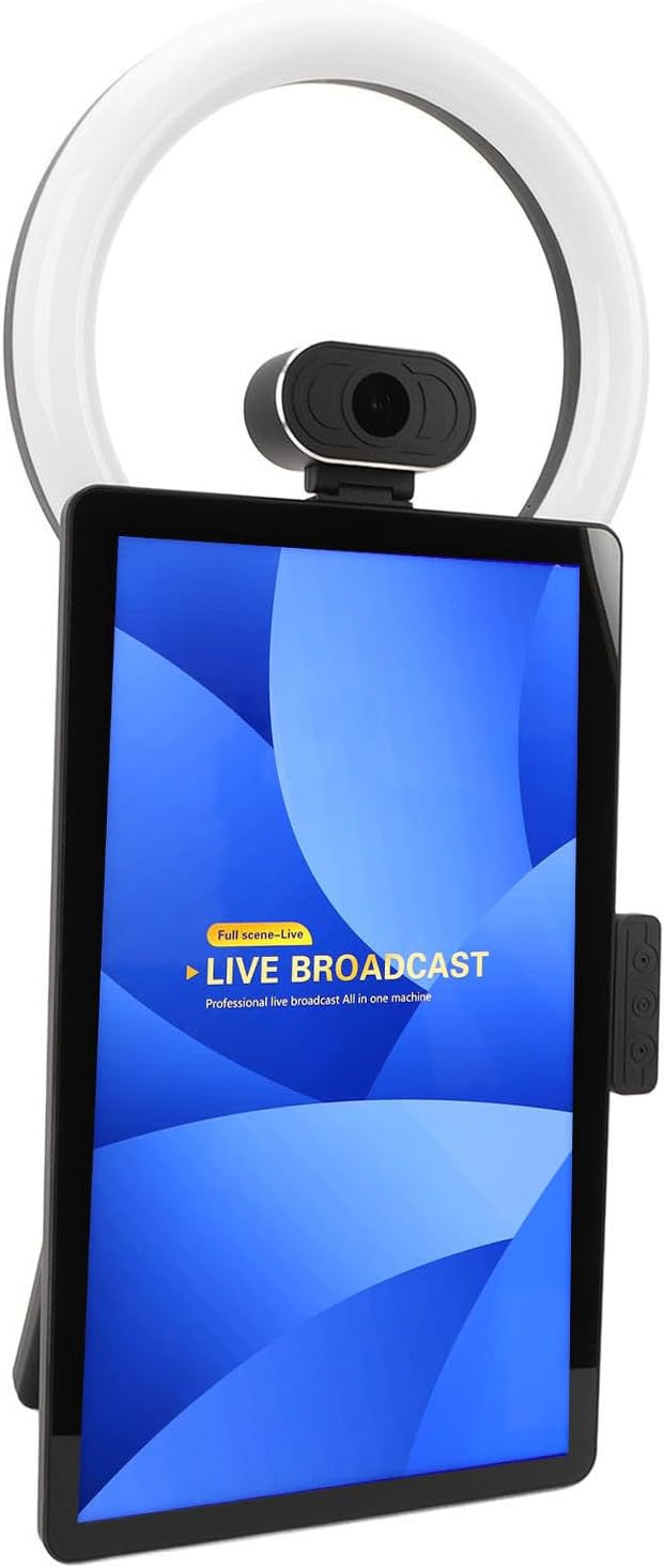 Generic Live Broadcasting Machine, Background Blur Live Broadcast Interactive Touch Screen 16GB 256GB Built in Sound Card for Android 11.0 (US Plug)