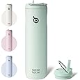 POWCAN 26 oz Insulated Water Bottle with 2-in-1 Straw and Spout Lid, Keep Cold 24H, Leak-Proof, Fits in Car Cup Holder, Stainless Steel Water Bottle for Sports, Travel, and School (Cotton Candy)