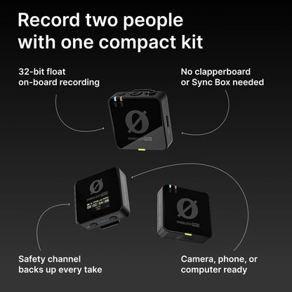RODE Wireless PRO | Timecode, 32-bit Float On-board Recording, 2 Lavalier Microphones, Smart Charge Case, For Filmmaking and Content Creation