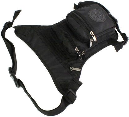 Motorcycle Drop Leg Bag Nylon Waist Pack for Men Women Travel Hiking Tactical Cycling Bike Ride Riding Crossbody Shoulder Fanny Pouch