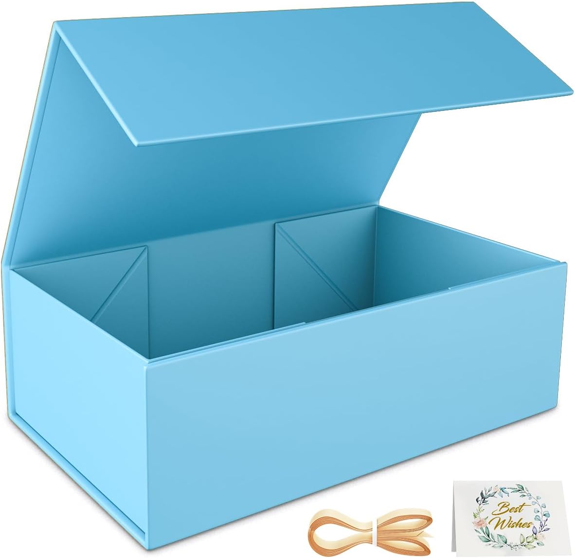 Black Gift Box, 9.5x6x3 Inch Gift boxes for Presents with Lids Magnetic Closure Rectangle Collapsible for Groomsman Proposal Box, Wedding, Christmas, Halloween, Birthday Gifts Packging