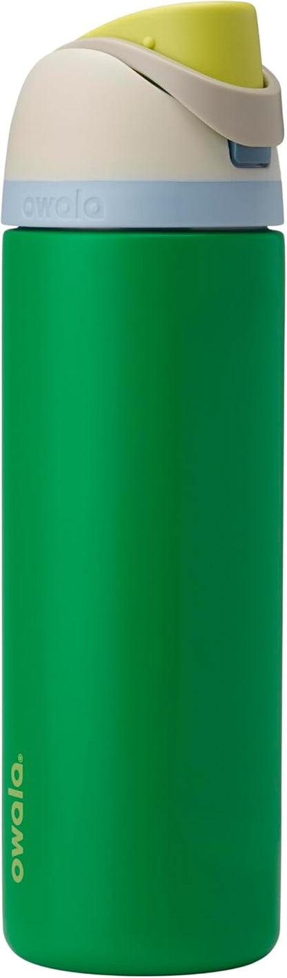 Owala FreeSip Insulated Stainless Steel Water Bottle with Straw for Sports and Travel, BPA-Free, 24-oz, Very, Very Dark