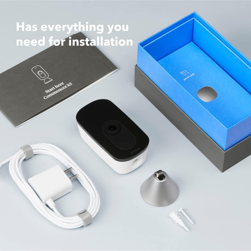 ecobee Smart Camera – Indoor WiFi Security Camera, Smart Home Security System, 1080p HD 180 Degree FOV, Night Vision, 2-Way Audio, Works with Apple HomeKit, Alexa Built in
