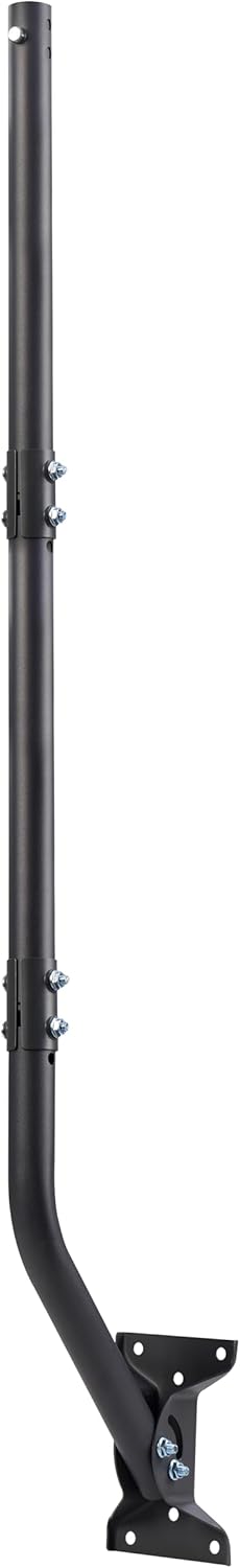 CEKAY Universal Mounting Pole (Diameter 1 1/2", Length 51") - J Pole Mount for Antenna & Starlink Dish & Weather Station - Adjustable Pivot/Lock Bracket for Wall, Eave or Roof Mounting