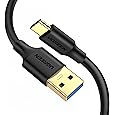 UGREEN USB to USB C Cable USB 3.0 5Gbps Data Transfer Type C Cable Fast Charging Nylon Braided Cord Compatible with Android Auto, iPhone 16 15 Pro, Galaxy S25 S24 S23 Ultra, PS5 Controller, 3ft