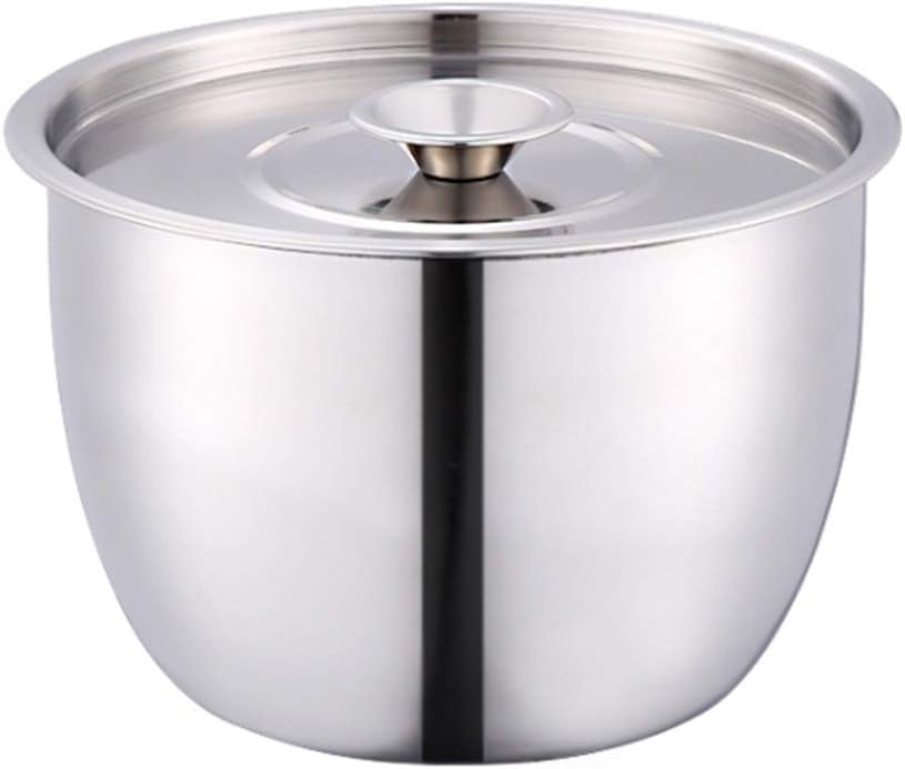 Stainless Steel Mixing Bowl with Lid, Deep Metal Cake Basin, Salad Egg Dessert Baking Bowl