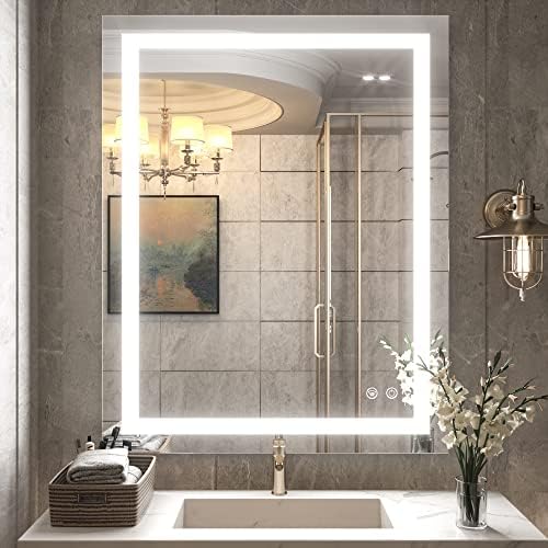 TETOTE 36 x 28 Bathroom LED Mirror Bedroom LED Mirror Fashion Style Vanity Makeup Mirror Dimmable Anti-Fog Wall Mounted Birthday Gift Housewarming Gift Wedding Gift