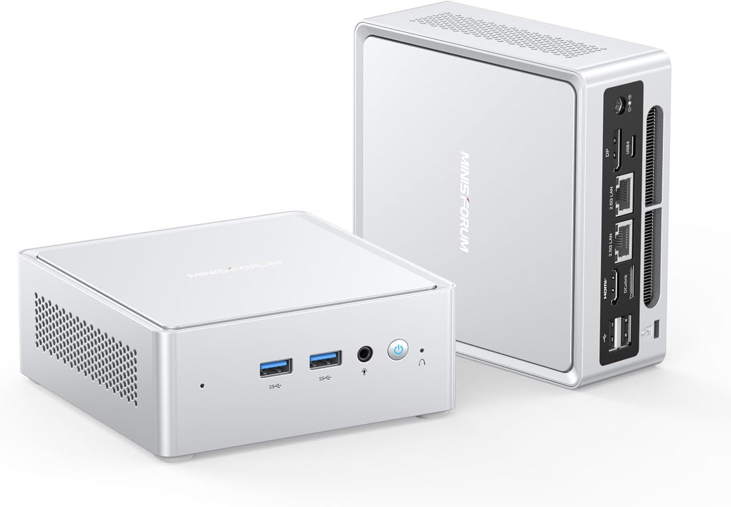 MINISFORUM NAB8 Plus Mini PC, Intel Core i7-12800H (14C/20T, up to 4.8GHz), 32GB DDR4 1TB M.2 SSD, HDMI/DP /USB4,2.5 Inch HDD/SSD Slot,USB-A x 4,2x2.5G LAN/Wi-Fi6E / BT5.3,Oculink Support