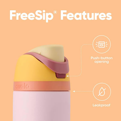 Owala Kids FreeSip Insulated Stainless Steel Water Bottle with Straw, BPA-Free Sports Water Bottle, Great for Travel, 16 oz, Celestial Sphere