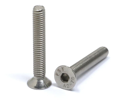 iexcell 5 Pcs M8 x 80mm Thread Pitch 1.25 mm Stainless Steel 304 Hex Socket Flat Head Cap Screws Bolts Kit