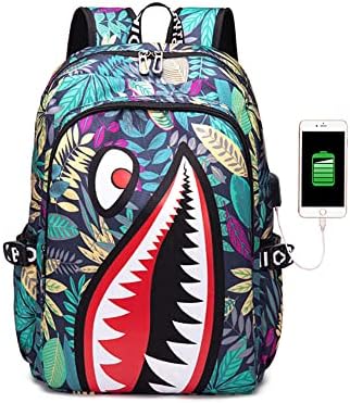 Boys' backpack School Backpack,Stylish backpack with USB port.Laptop Backpack can hold 15.6in Notebook (Red)