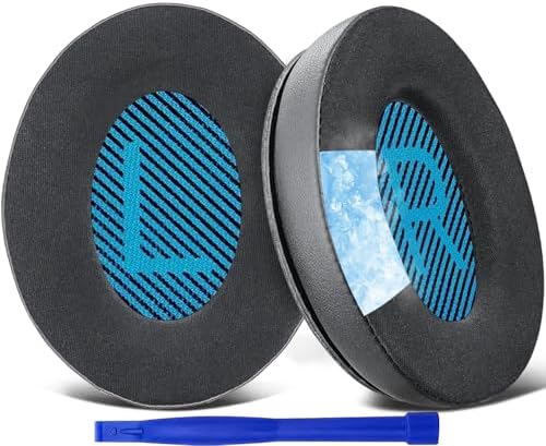 SoloWIT Earpads Cushions for Bose Headphones, Replacement Ear Pads for Bose QuietComfort 15 QC15 QC25 QC2 QC35/Ae2 Ae2i Ae2w/SoundTrue & SoundLink Around-Ear Series - QC25 PL Black&Blue