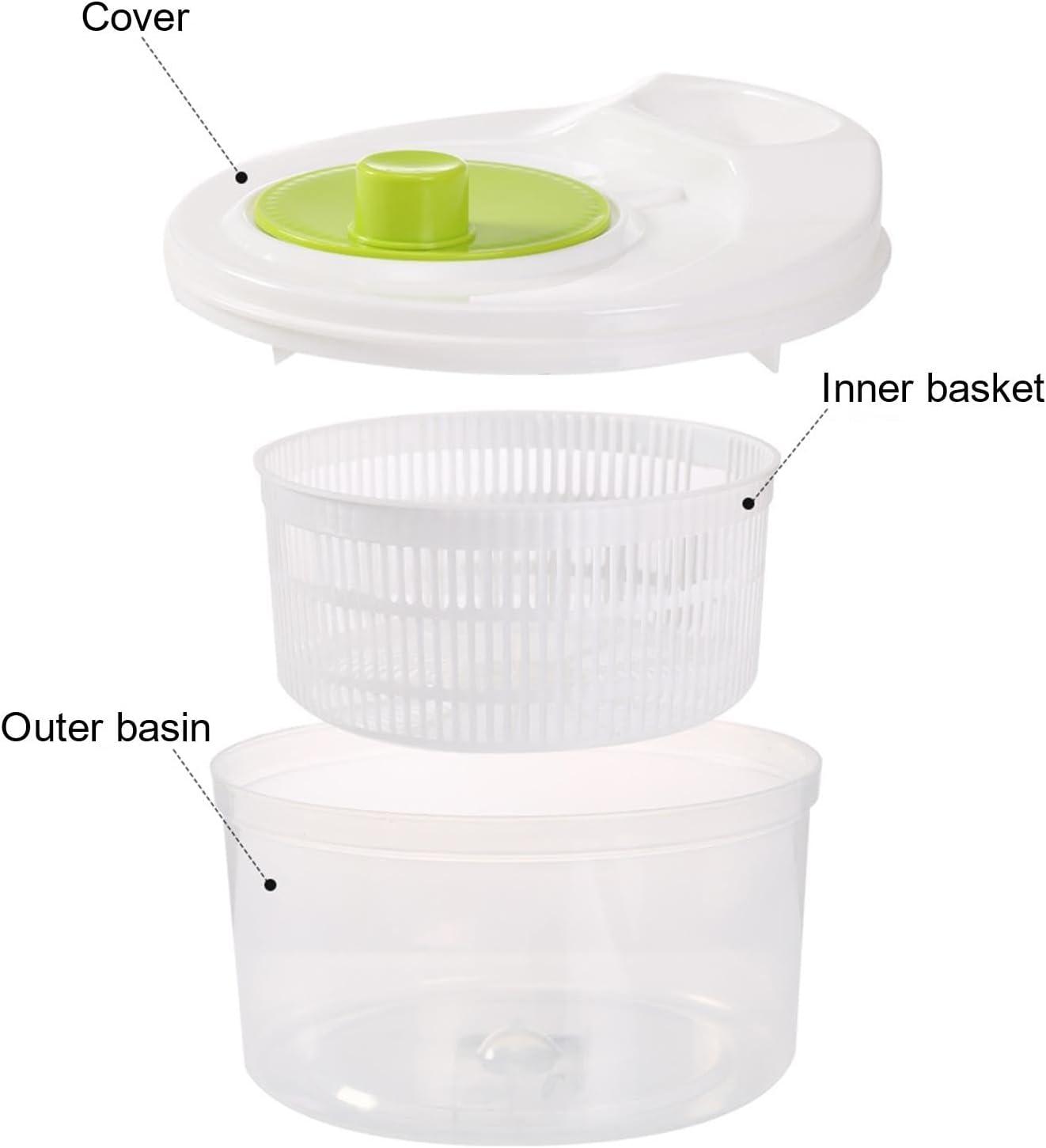 Vegetable Spinner | Fruit Dryer Spinner - Salad Dryer for Washing, Spinner, and Draining Greens, Fruits, and Vegetables