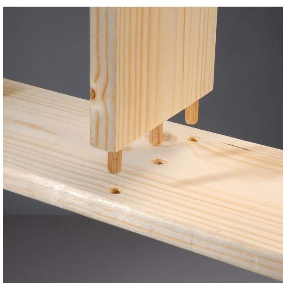ALBO Wooden Dowel Pins 100 Pack Assorted Sizes 1/2 + 3/8 + 5/16 + 1/4 inch Fluted Wood Dowels Rods Hardwood Crafts Dowel Pegs