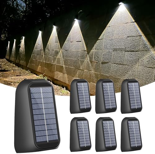 16 Pack Solar Fence Lights Outdoor 8 Colors,Bright Deck Lights Solar Outdoor Waterproof,LED Solar Lights for Backyard, Patio, Deck Railing, Step and Wall