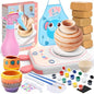 Skirfy Kids Pottery Wheel & Clay Sculpting Kit – DIY Arts & Crafts Set with 6 Modeling Clays, Painting Tools, and Accessories, Creative Gift for Boys and Girls Ages 9-12 - PuriLite