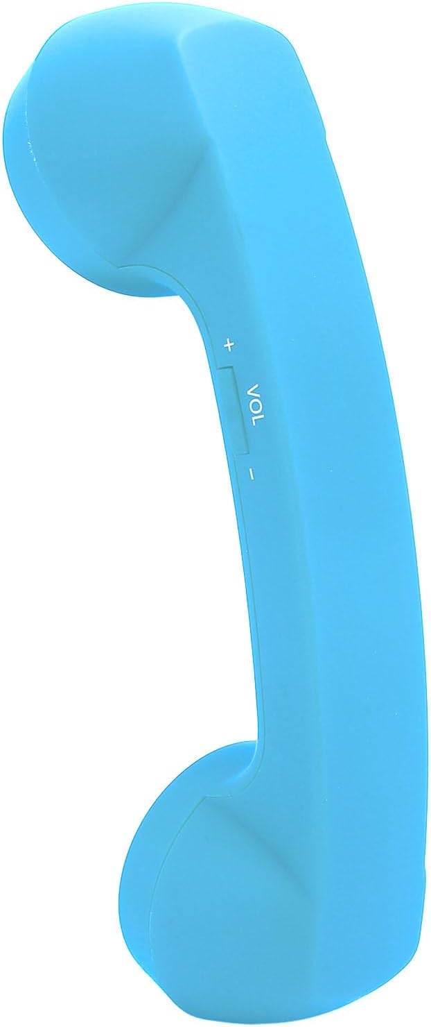 Qiilu Retro Telephone Handset for Mobile Phones - Rechargeable Radiation Proof Handset Receiver with USB Charging (Red)