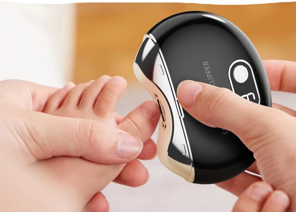 Automatic Electric Nail Clipper,with LCD Digital Display, Safety Baby Fingernail Nail Clipper, 3-Speeds Levels and Nail Clip Storage, USB Rechargeable Suitable for Babies,Children (Black)
