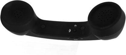 Qiilu Retro Telephone Handset for Mobile Phones - Rechargeable Radiation Proof Handset Receiver with USB Charging (Red)