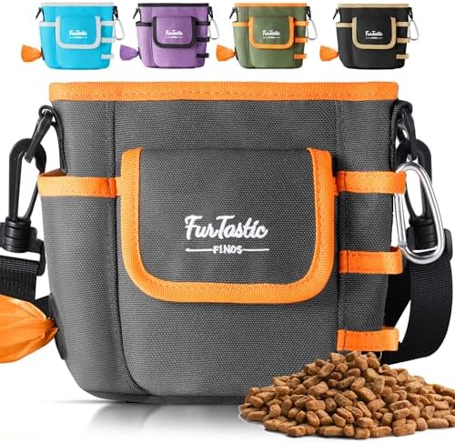 FurtasticFinds Dog Treat Pouch with Quick-Release Magnetic Closure, 3-Way Wear Treat Bags, 900D Waterproof Fabric, 4 Storage Spaces, Treat Pouch for Pet Training Walking (Green)