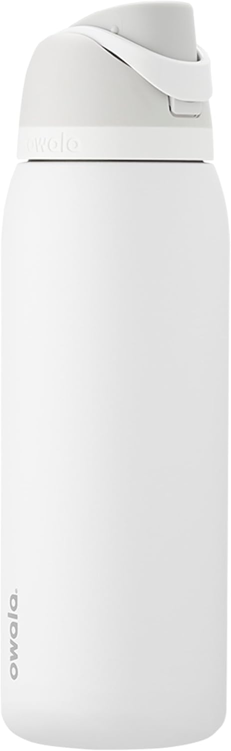 Owala FreeSip Insulated Stainless Steel Water Bottle with Straw for Sports and Travel, BPA-Free, 24-oz, Very, Very Dark