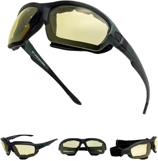 Powersports Glasses Safety Motorcycle Goggle, Anti-fog, Z87 Wrap around, Hunting, Riding, Mowing, Fit Men and Women