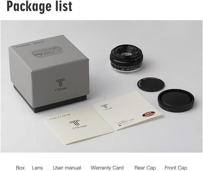 TTARTISAN 25mm F2 Wide-Angle APS-C Camera Lens Large Aperture Manual Fixed Compatible with Fuji X-Mount Cameras X-A2 X-A3 X-A5 X-A7 X-H1 XT1 X-T2 X-T3 X-T20 X-T30 X-T100 X-T200 X-PRO1