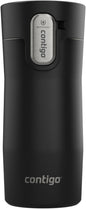 Vacuum Insulated Stainless Steel Travel Mug with Spill-Proof Lid and Tea Bag Hook – Reusable Coffee & Tea Cup, 12 oz, Black, Keeps Drinks Hot Up to 8 Hours - PuriLite
