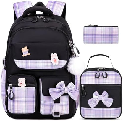 ACESAK Girls Backpack - 3PCS Backpack for Girls Cute School Backpacks for Girls Kindergarten