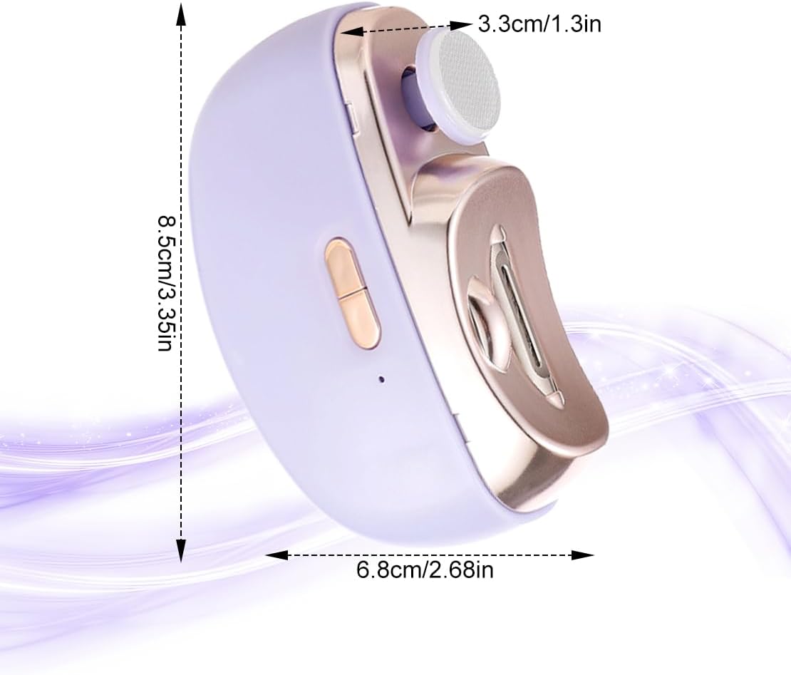 2 in 1 Electric Automatic Nail Clippers Trimmer, 2 Speeds Levels Fingernail Trimmer, Polisher Electric Nail Clipper with Light for Adults baby, White